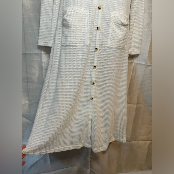 Longline Ivory Button Down Cardigan - Picture 5 of 11